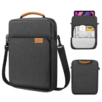 8-piece reusable non-woven shopping black tote bag, large capacity waterproof and environmentally friendly shopping bag, reinforced handle design, blank customizable gift storage tote bag - Image 7