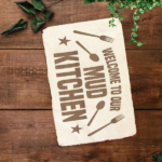 CIFbuy Rustic Vintage Welcome To Our Mud Kitchen Sign, Durable Waterproof Aluminum Plaque With Crossed Utensils & Stars, Utensils & Stars, 2D Flat Outdoo OuikTok, OuikTok, ith Crossed Utensils & Stars Self-rackup Logiopdoo Plaque - Image 2
