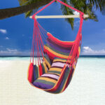 Distinctive Cotton Canvas Hanging Rope Chair with Pillows Rainbow - Image 23