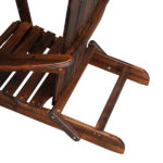 Folding Wooden Adirondack Lounger Chair with Natural Finish - Image 4