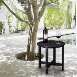 46*46*46cm Single Layer Round HDPE Side Table Black - Image 22