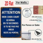 CIFbuy 1pc Funny French Dog Metal Sign, Beware My" Dog Can Run 400 Meters In 10 Seconds Otherwise Stay At The Door, At The Door, 2D Flat Unframed Dec Beware My DoikTok, Beware My DoikTok, t Self-pickup Logiopics - Image 3