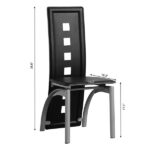 4pcs long backrest square hollow decoration PU leather dining chair round tube black cushion electroplating chair leg N201 Replace encoding13029118 - Image 4