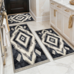 Three-piece kitchen rug set, non-slip and washable, abstract pattern kitchen hallway rug, soft and comfortable, suitable for sinks, floors, entrances, hallways and bathrooms. - Image 16