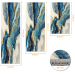 Three-piece kitchen rug set, non-slip and washable, abstract pattern kitchen hallway rug, soft and comfortable, suitable for sinks, floors, entrances, hallways and bathrooms. - Image 2