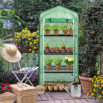 69x49x160cm Black Iron Pipe Pointed Mini Flower Stand With 4 Layers Of Grid, With Zipper Rolling Door, PE Cloth Green House SAME AS99351374 - Image 7
