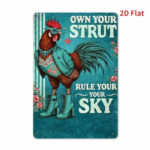 CIFbuy Cute Chicken Rooster Metal Wall Plaque, Farmhouse Style 2D Flat Print Art Decor, Hanging Ornament For Home Office Room Decoratio TikTok, TikTok, t Decor Self-pickup Logiopics - Image 7