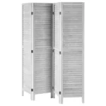 4-Panel Wooden Room Divider, Folding Screen Panels, 66.9*63.8 Inches Partition, Portable Decorative Screen for Room Separation in Home, Office, Restaurant, and Bedroom (Shipment from Walmart)