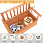 112 * 58 * 84cm Cedar Yard Storage Box With Backrest Armrest Bright Orange Red - Image 13