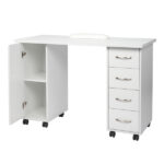 Manicure Nail Table with Drawer White - Image 9