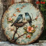 CIFbuy 1pc Vintage Bird Nesting Wall Decor 8x8in, "" Decor 8x8in, Round Sign Spring Birds Nest Plaque Frameless Hanging TikTok, TikTok, Self-pickup Logigiics - Image 2