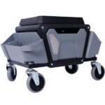 Heavy Duty Mechanic Stool with 330lbs Load Capability, Garage Stool with Wheels, Rolling Creeper with Soft Rubber Cushion Seating for Auto Repair and DIY Home Car Beauty, Gray