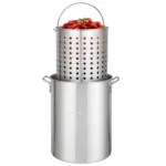 13*32inch Four-Piece Set, Black Round Iron Stove Frame, Silver Aluminum 30qt Turkey Pot 10qt Fish Pot, Gas Fryer - Image 39