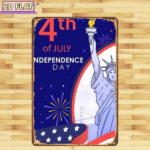 CIFbuy 4th Of July Metal Sign, Wall Art, 8x12 2D Flat Iron Plaque, Flag Decor For Home Bar Resta Sign, VintikTok, Sign, VintikTok, Self-alckup Logiopstan Plaque - Image 2