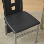 Same Code 02878244 5 Pieces Dining Table Set for 4, Kitchen Room Tempered Glass Dining Table, 4 Chairs, Black Table legs are silvery - Image 10