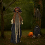 5.8ft Halloween Decorations Outdoor Life Size Animatronics Pumpkin Ghost, Sound-Actived Party Decor with Creepy Sound , Scary Haunted House Props for Garden Yard Lawn - Image 14