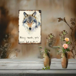 CIFbuy Vintage | 2D Flat Metal Wolf Head Wall Panel 8X12 Inch Rustic Iron Howling German Shepherd Hunting Dog Metal Sign Antique Distre TikTok, TikTok, stre Self-pickup Logiopics - Image 7