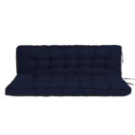 Outdoor Swing Cushions 63 Inch, Waterproof 4" Thick Porch Swing Cushion Replacement with Backrest and Ties, Comfortable 2-3 Seat Pation Swing Pad for Backyard, Garden, Lawn, Outdoor Furniture dark blue