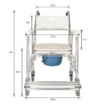 4 in 1 Multifunctional Aluminum Elder People Disabled People Pregnant Women Commode Chair Bath Chair White - Image 15