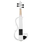 Full Size 4/4 Bunnel Edge Electric Silent Violin with Case Bow Rosin Headphone Connecting Line White - Image 12