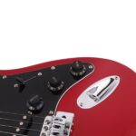 ST Stylish Electric Guitar with Black Pickguard Red - Image 9