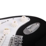 Rosewood Fingerboard Electric Guitar Black w/ White - Image 10
