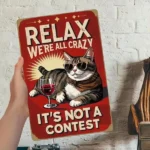 CIFbuy 12x8 Inch Relax Enjoy Life Cat Metal Sign Home Wall Decor Xmas Halloween Gift (TikTok, temu pick-up service) - Image 5
