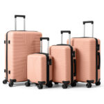 Non-TSA customs lock four-in-one PP trolley suitcase, available in 16in, 20in, 24in, and 28in sizes, in pink - Image 19