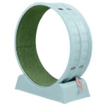 80*34*86CM Light blue PP track connector assembly, circular design with green carpet + 1 cat teaser stick, 15kg cat treadmill - Image 6