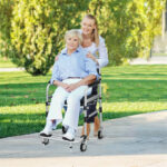 2-in-1 Aluminum Commode Shower Wheelchair Bath/Toilet Use, Adjustable Height (38"-42"), Foldable Pedal, Aluminum Alloy Frame, Soft Sponge Cushion - Image 10