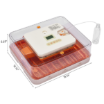 56H 56-Egg Incubator 110V 85W, Fully Automatic Turner, Upgraded LED Candler, Auto Temp & Humidity Control (Fahrenheit Display), ABS+PET Orange-White Body Clear Lid, Multi-Function Strip Egg Tray (US Plug) - Image 3