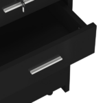 Same Code 92007726 Salon Wood Rolling Drawer Cabinet Trolley Spa 3-layer Cabinet Equipment with A Lock Black - Image 5