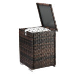Replace 95812680 40*40*57cm Iron Frame Gas Bottle Storage Rattan Side Table Brown Gradient - Image 15