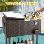 Same Code 16526367 80QT Rattan Square Legs Cooler with Shelf - Image 7