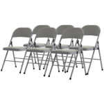 Same Code 31709558 6pcs Elegant Foldable Iron & PVC Chairs for Convention & Exhibition Gray - Image 3