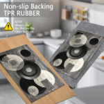 Three-piece kitchen rug set, non-slip and washable, abstract pattern kitchen hallway rug, soft and comfortable, suitable for sinks, floors, entrances, hallways and bathrooms. - Image 7