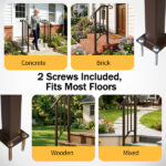 Handrails for Outdoor Steps, Iron Handrail Fits 1 Step, Transitional Handrail with Installation Kit, Copper - Image 9