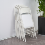 Same Code 71155989 6pcs Elegant Foldable Iron & PVC Chairs for Convention & Exhibition White - Image 35