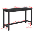 59 Inch Bar Table, Dining Table, Sofa Table with Power Outlet, 3 Upholstered Stools, 4 Piece Bar Table and Chair Set for Living Room, Dining Room, Kitchen - Image 3