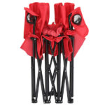 Portable Outdoor 2-Seat Folding Chair with Removable Sun Umbrella Red - Image 16