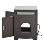 Litter Box Enclosure, Cat Litter Box Furniture with Hidden Plug, 2 Doors,Indoor Cat Washroom Storage Bench Side Table Cat House, Large Wooden Enclused Litter Box House, Esspresso - Image 24