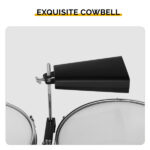 Percussion 13" & 14" Timbales Drum Set with Stand and Cowbell Silver - Image 4
