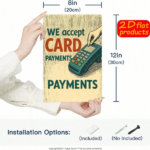 CIFbuy 1pc Card Payment Themed Metal Wall Sign, 2D" Flat Unframed Illustration Plaque, Weatherproof Rustproof UV Resistant, Plaque, Weatherproof Rustproof UV Resistant, 7.87*11.81 I Sign, 2D FikTok, Sign, 2D FikTok, t Self-pickup Logiopics - Image 3