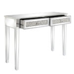 106*38*76cm Modern Mirror Two-Pump Computer Table Silver - Image 2