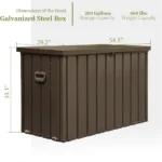 200 Gallon Outdoor Storage Deck Box Waterproof, Large Patio Storage Bin for Outside Cushions, Throw Pillows, Garden Tools, Lockable (Dark Brown) - Image 4