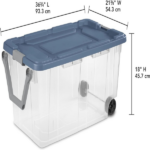 160 Quart Durable Clear Storage Container with Latching Lid and Pull Handle, Blue, 2 Pack (Shipment from Walmart) - Image 4