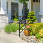 [Same Code 66442124 66442124]Handrails for Outdoor Steps, Wrought Iron Handrail Fits 1 or 3 Steps, Transitional Handrail with Installation Kit, Black - Image 8