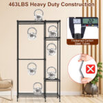4 Tier Heavy Duty Garment Rack with 3 Hanging Rods, 463LBS Capacity Rolling Clothes Rack with Lockable 360° Wheels & Footrests,44.9x17.13x77.95in Spacious Clothing Rack for Dresses, Shirts, Coats - Image 8