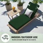 Outdoor Chaise Lounge Cushion, 72 in. x 21 in. x 3 in. Waterproof Fade-Resistant Patio Chair Pad for Pool Beach - Image 2