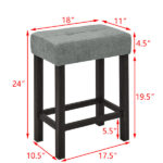 59 Inch Bar Table, Dining Table, Sofa Table with Power Outlet, 3 Upholstered Stools, 4 Piece Bar Table and Chair Set for Living Room, Dining Room, Kitchen - Image 10